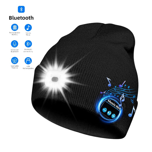 Handfree Warm Beanie Bluetooth 5.0 LED Hat Wireless Stereo Headset
