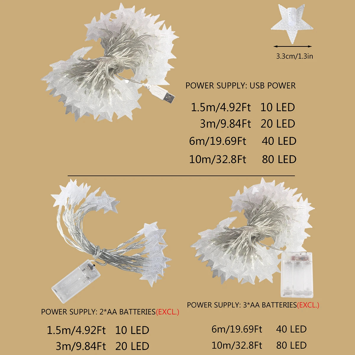StarGlow - LED Star Fairy Lights for Home & Holiday Decor